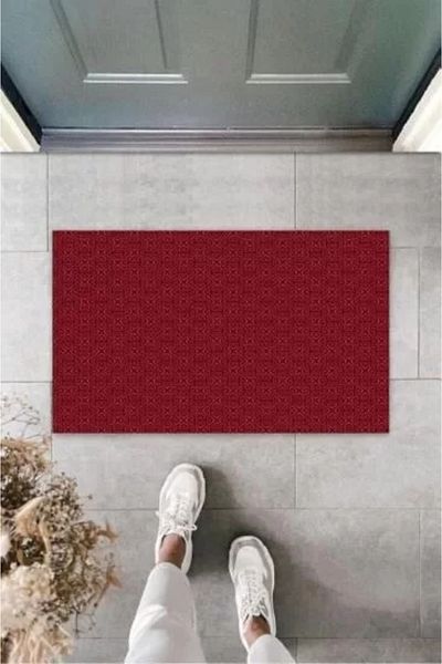 Home Heart Motif Patterned Dried Rose Door Mat - K-3223