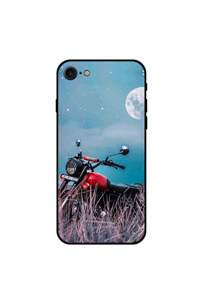Covernex غطاء حماية لهاتف iPhone 7 بطبعة دراجة وقمر باللون الأحمر
