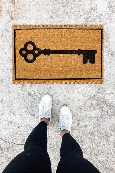 Mu Art Ahşap Digital Print Brown Switch Pattern Door Mat K-1044