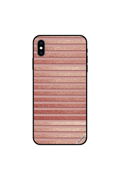 Covernex غطاء حماية لهاتف iPhone XS MAX بنمط خطوط لامعة بلون الخوخ