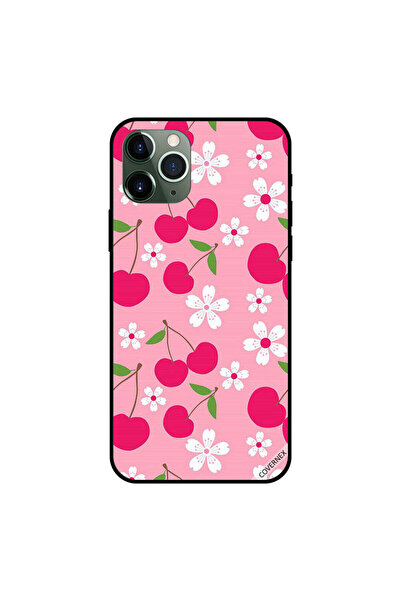 Covernex غطاء حماية لجهاز iPhone 11 Pro بطبعة فواكه وردية وزهور بيضاء