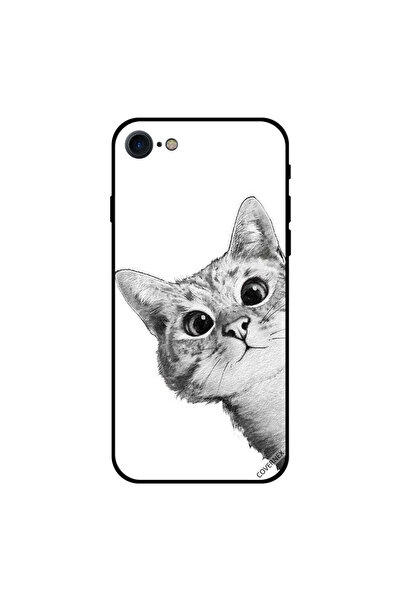 Covernex غطاء حماية لجهاز iPhone 8 بتصميم قطة غاضبة بالأبيض والأسود