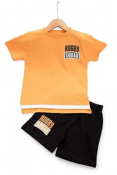 voyyo kids baby Boy's Rugby Printed Shorts Summer Bottom Top Set for Ages 2-10
