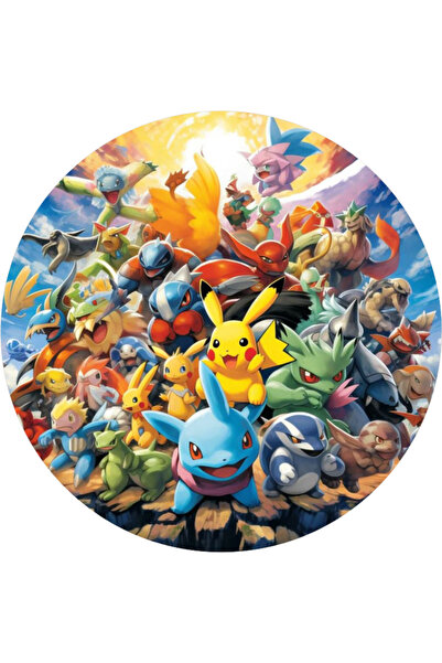 BatıDoğu Pokemon Yuvarlak Pasta Yenilebilir Resim Baskı 20 cm