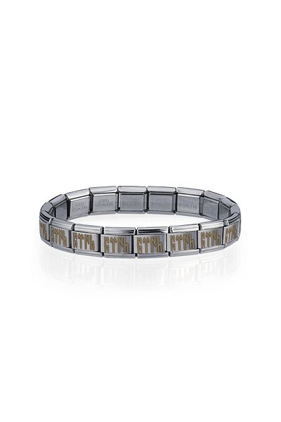Takı Dükkanı Gokturkish Turkish Written Italian Charm Unisex Steel Bracelet Scb56