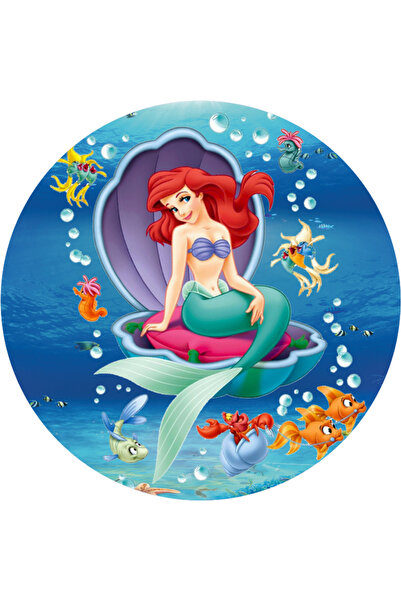 BatıDoğu Deniz Kızı Yuvarlak Pasta Yenilebilir Resim Baskı 20 cm