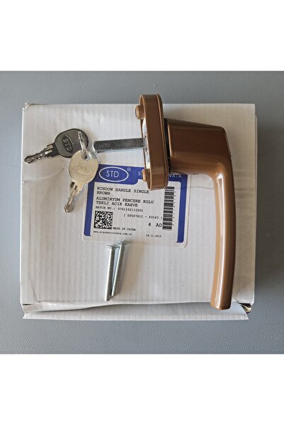 Std Tek Taraflı Kilitli Pencere Kolu Açık Kahve