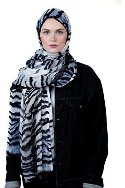 AMICA Abstract Printed Hijab Soft Natural Fiber Scarf For Women