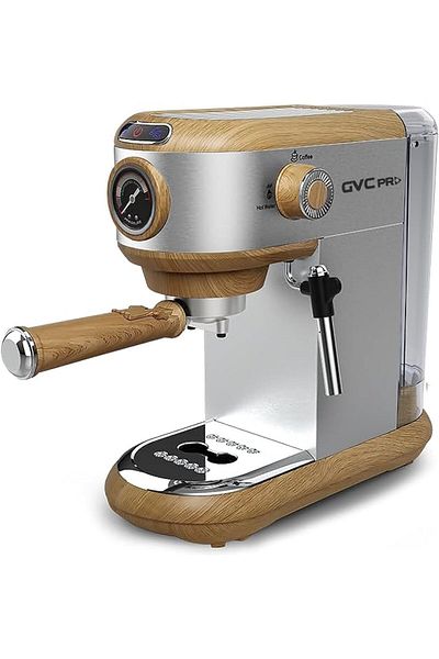 GVC PRO Espresso Coffee Maker Pro by GVC, 1 Liter, 1450W, Wood, White