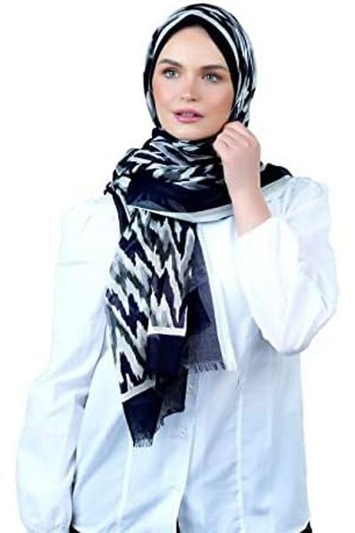 AMICA Woven Abstract Printed Hijab Long Head Scarf For Women
