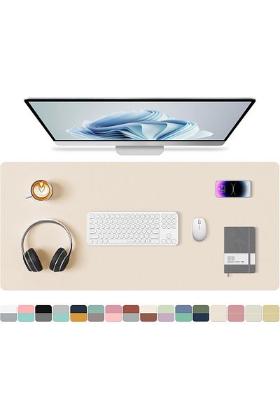 OEM Mousepad, Aothia, 80x40cm, eco-leather, light cream, non-slip