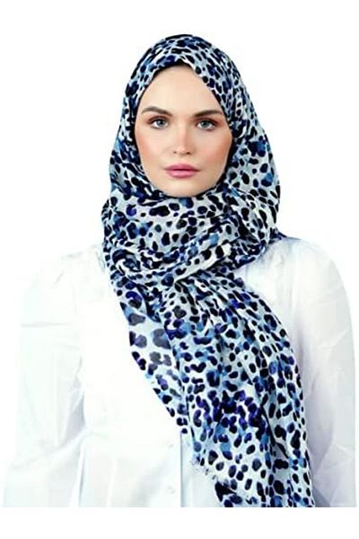 AMICA Leopard Printed Soft Natural Fiber Hijab Head Scarf For Women