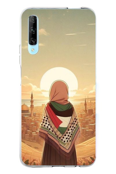 TechTree حافظة سيليكون شفافة متوافقة مع هاتف P Smart PRO من فلسطين فريندليت جيرل