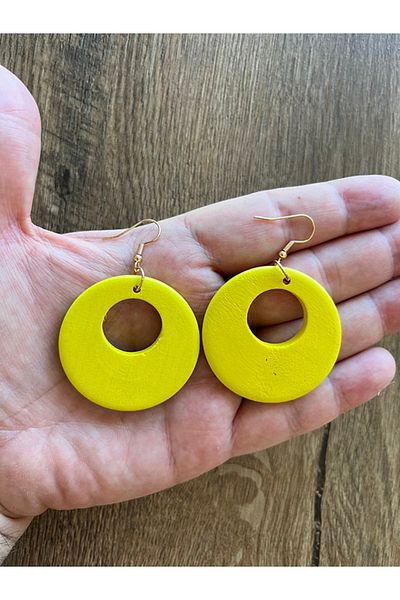 Büyük Hanım Wooden Colorful Style Earrings