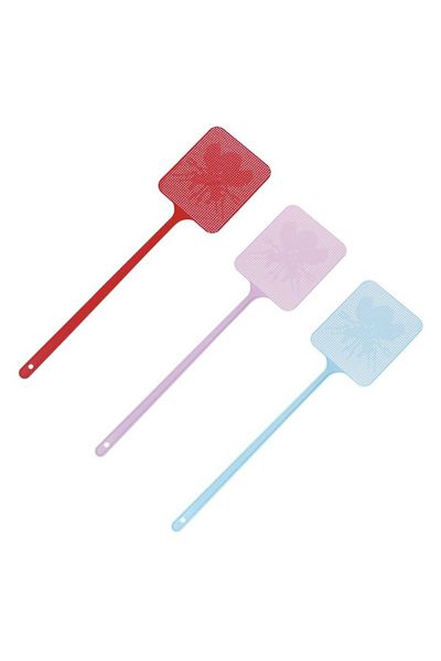 SHOPIENS Set of 3 Shopiens® envelope-type paddles for flies and mosquitoes, square, multicolor, 46 cm