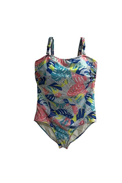 TooHot Costum de baie pentru femei, albastru, fără bretele, căptușit, cu capac fix