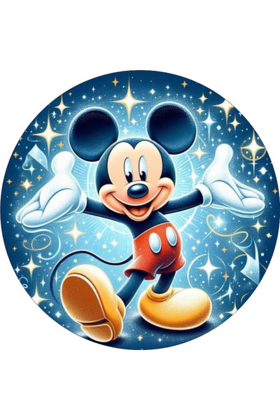 BatıDoğu Mickey Mouse Yuvarlak Pasta Yenilebilir Resim Baskı 20 cm
