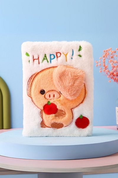 Ecrou Plush Cute Figured Notebook Orange