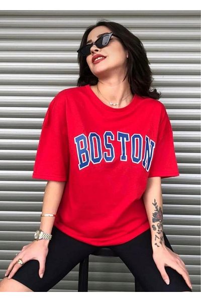 khufu Tricou oversize din bumbac BOSTON imprimat cu croiala confortabilă unisex