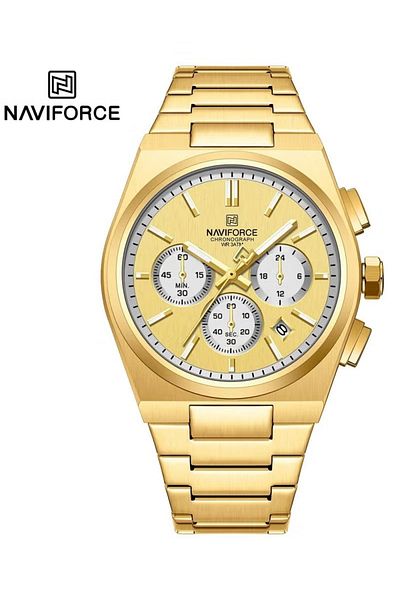 Naviforce Matching Chronograph Watch Set – His & Hers 40mm/36mm, Stainless Steel Strap, Multi-Function