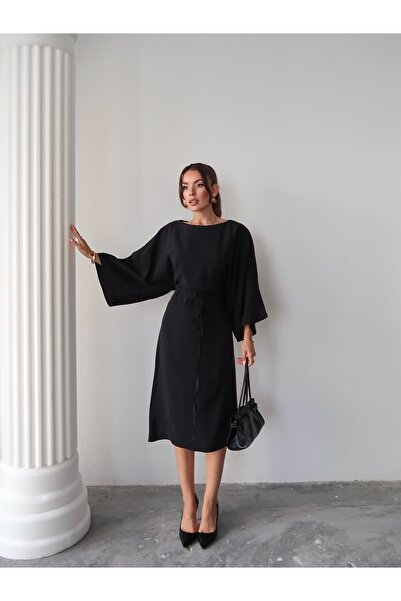 Paw Garage Γυναικείο φόρεμα Amelia Modal Cupra με μανίκια με λουράκια στη μέση