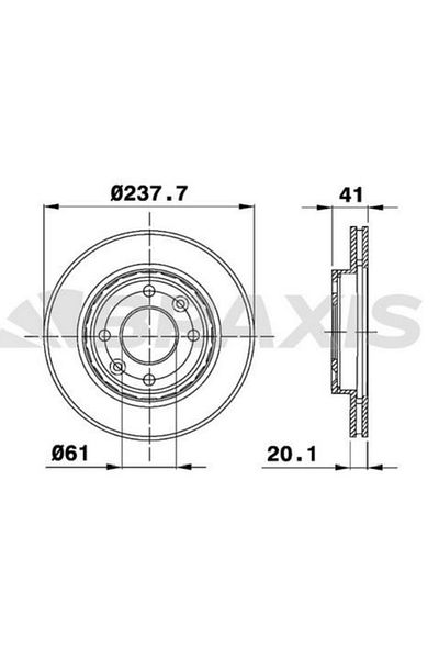 BRAXIS ON BRAKE MIRROR (DISK) AIR R19 R21 CLIO I II KANGOO MEGANE I SYMBOL I 1.2 / 1.4 / 1.5 / 1.6 / 1.9