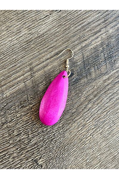 Büyük Hanım Wooden Colorful Drop Model Earrings