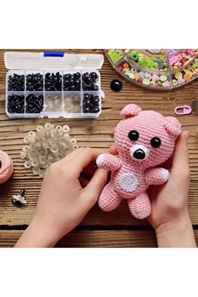 TıkTık AL Amigurumi Vidalı Göz Seti Kutulu 100 adet 6-8-9-10-12 mm 20er Adet