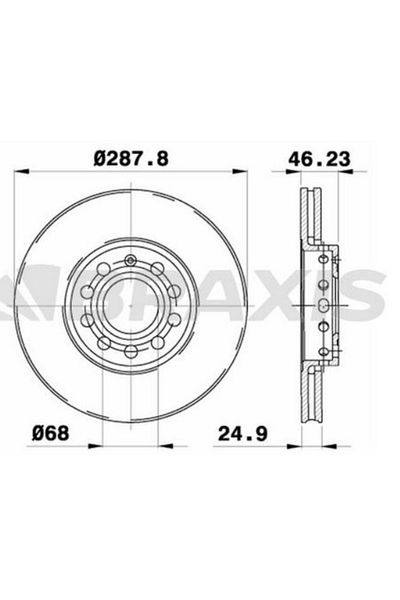 BRAXIS On brake mirror passat 96>05 a4 a6 1,8 20v 1,9tdi 97>