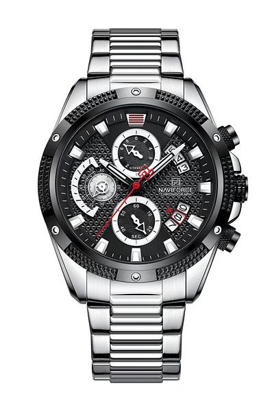 Naviforce Men's Luxury Chronograph Watch – Stainless Steel Strap, Multi-Function Dial, Water Resistant
