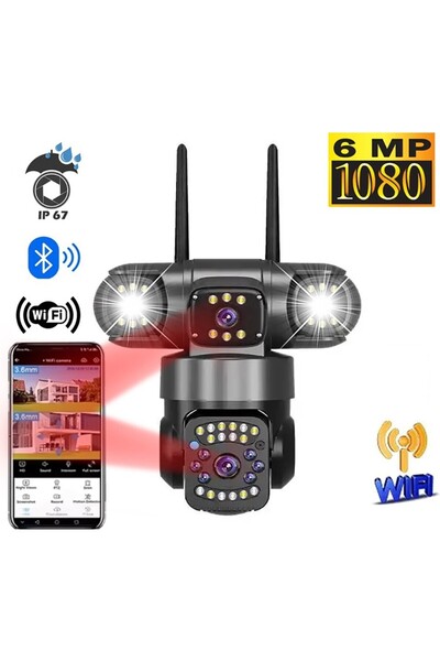 LinaS 2 Kameralı Full Hd Yapay Zekalı Wifi Kablosuz Hareket Takipli Alarmlı Güvenlik Kamerası