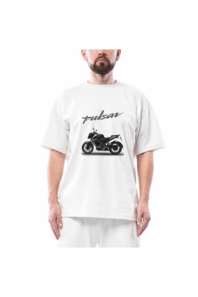 Z zepplin Pulsar Ns200 Moto Oversize White T-Shirt