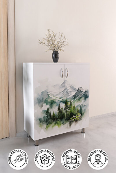 hediye kapında Foggy Pine 4 Raflı Çok Amaçlı Ayakkabı Dolabı Antre Hol Ayakka...