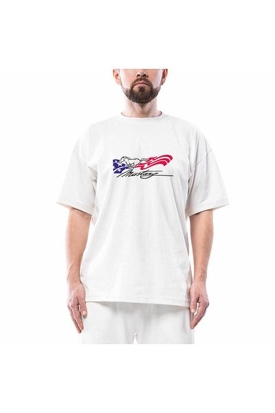 Z zepplin Musteng America Oversize White T-Shirt