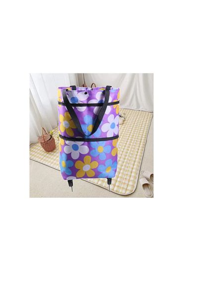 NAUDILIFE Naudilife foldable shopping bag, 28 x 40 x 45 cm, equipped with portable wheels