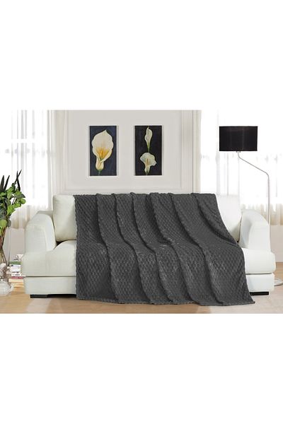 Sivalde Rabbit Hair Anthracite Checkerboard Sofa Cover, Non-Slip Sofa Bed/Sofa Cover |   180 X 220 Cm, 1 Piece