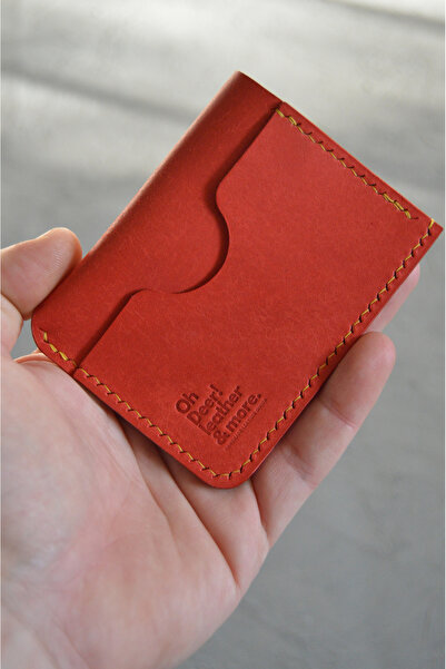 DEER Kartlık – Hakiki Deri – Minimal – Pueblo – Slim - Kırmızı