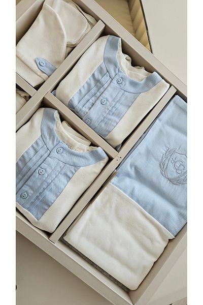 Cassiope Organic Cotton Baby Boy New Season Embroidered Set of 10 Hospital Release 0-3 Months Newborn