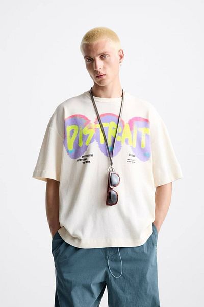 ACTIVE MODA -Men's Cotton Printed Europa Tshirt Oversize Large Size