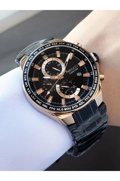 Ferrucci Men's Functions Active Metal Cord Wrist Watch
