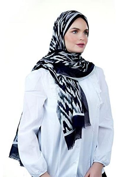 AMICA Woven Abstract Printed Hijab Long Head Scarf For Women