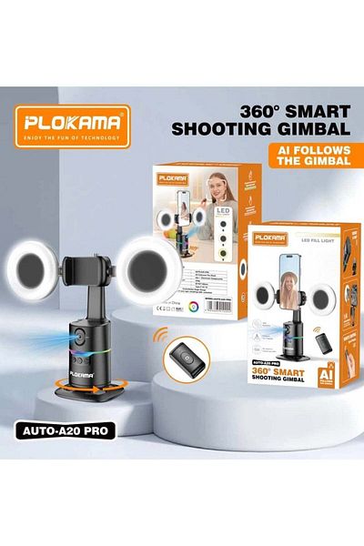 Generic PLOKAMA SELFIE STICK AUTO-A20 PRO 360 SMART SHOOTING GIMBAL