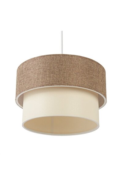 MODA35 2 Katlı Avize Pasta Sarkıt Kumaş Bej Krem PAV52