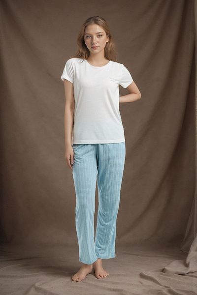 Pierre Cardin Women's Short Sleeve Wide Collar White Viscose Pajamas Set Q9P0K0C8K
