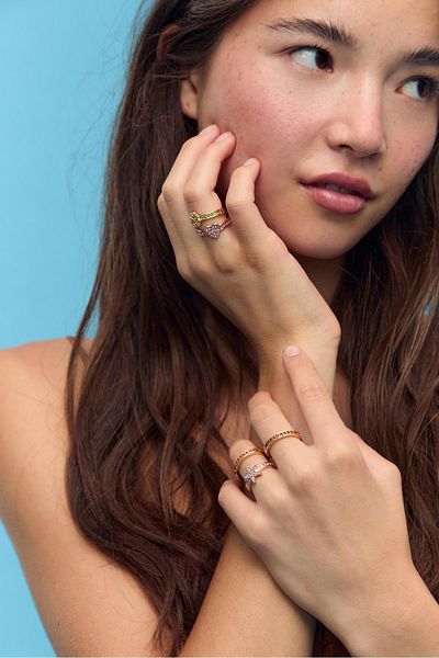 Stradivarius Set of 5 rhinestone rings