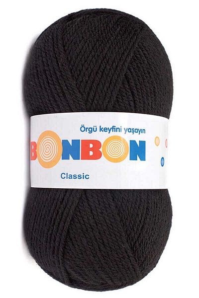NAKO Bonbon Classic Πλεκτό Χειροποίητο Σχοινί 98206 Μαύρο
