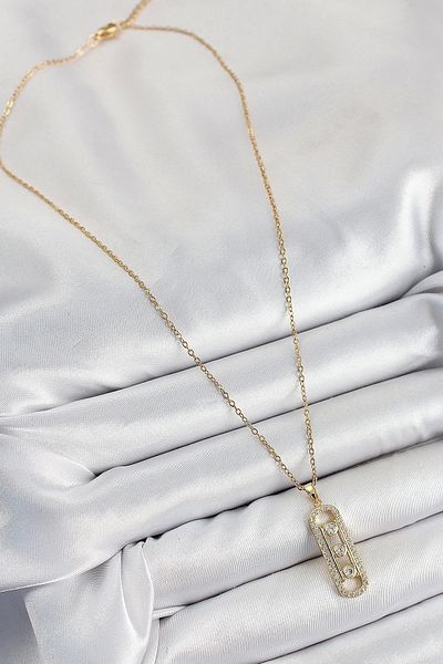 Clariss 316L Steel Zircon Stone Messika Model Gold Color Women's Necklace