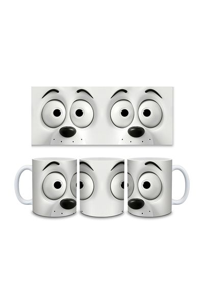 IŞILAY PROMOSYON Sarcastic Dog Face 3D Ceramic Mug Cup