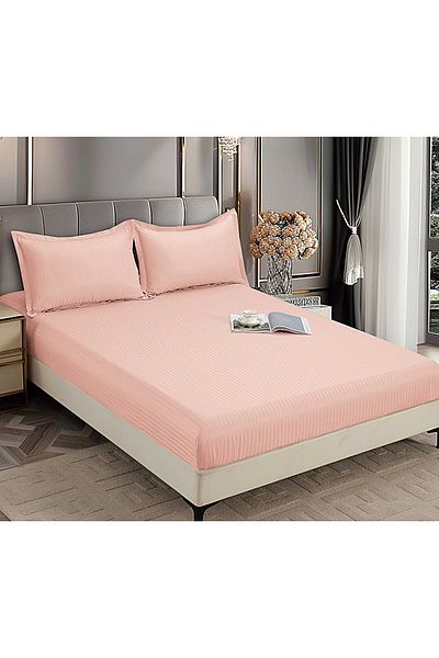 CHIRASO CHIRASO Bed Cover Set, DAMASK, for 180x200 cm mattress and 2 Pillowcases 52x80cm, peach