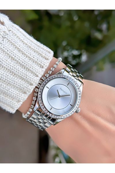 Ferrucci Steel Cord Women's Wristwatch 3 Atm Waterproof with 2 Years Warranty Mechanism
